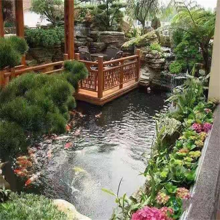 剑川别墅庭院景观设计鱼池